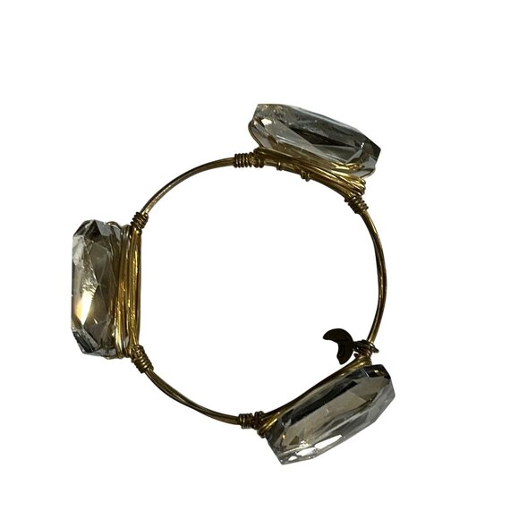 Retro Stone Bangle Bracelet Gray S Boho Western Indie Folk Classic Chic Preppy - Picture 1 of 6